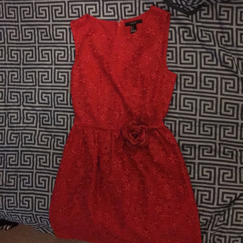 Small red flower dress